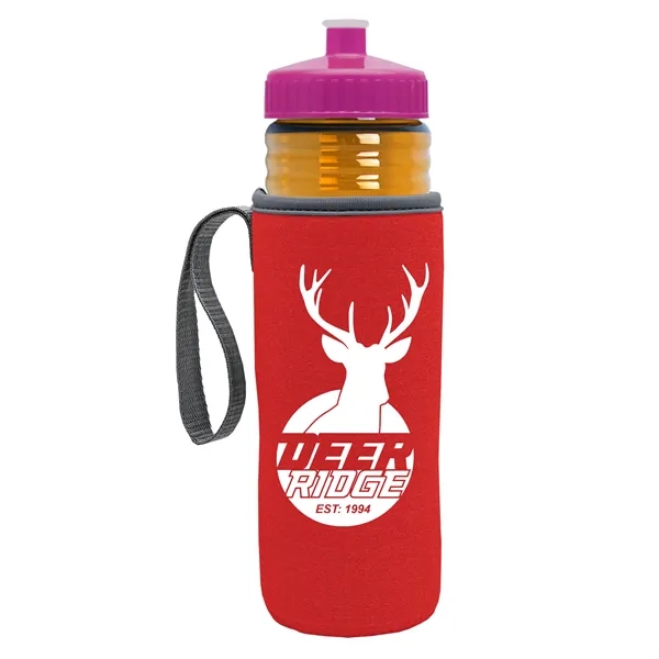 24 oz. Sports Bottle & Caddy - Push-Pull Lid... from ASI 40480 Koozie Group