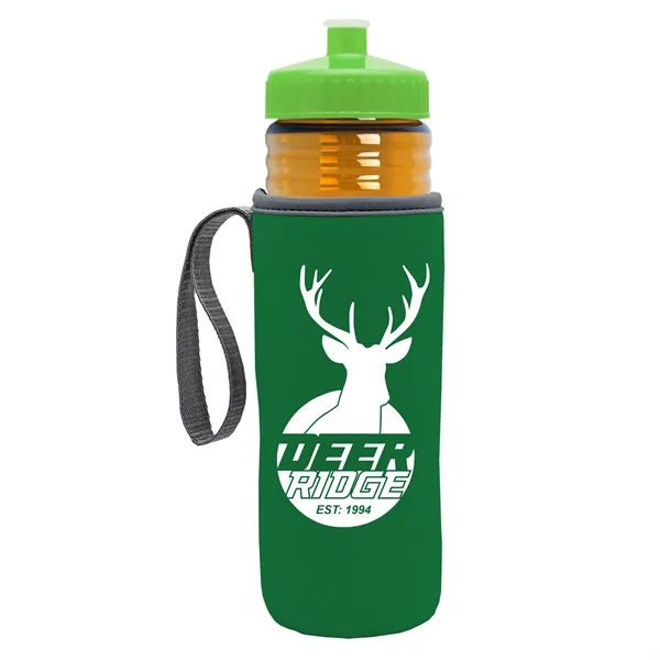 24 oz. Sports Bottle & Caddy - Push-Pull Lid... from ASI 40480 Koozie Group