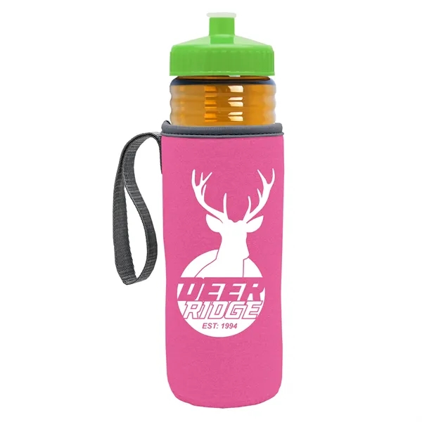 24 oz. Sports Bottle & Caddy - Push-Pull Lid... from ASI 40480 Koozie Group