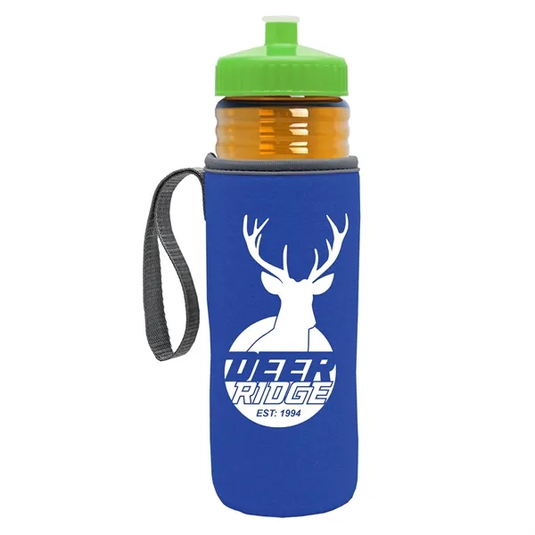 24 oz. Sports Bottle & Caddy - Push-Pull Lid... from ASI 40480 Koozie Group