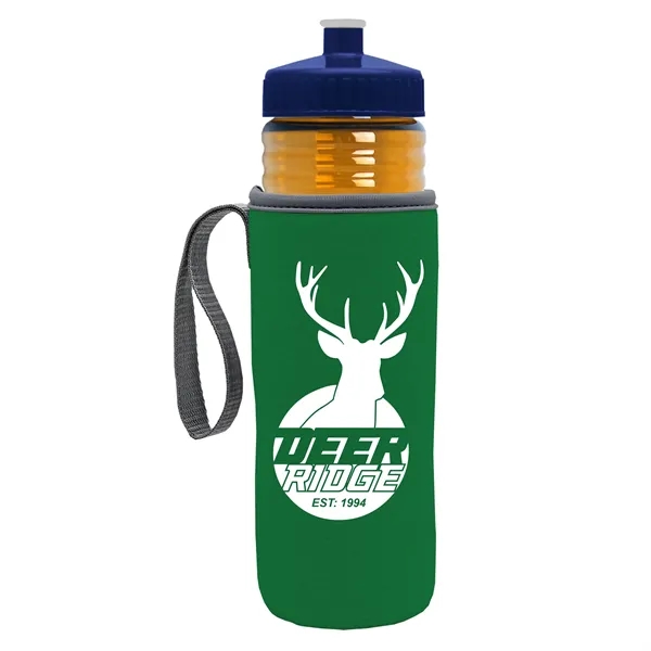 24 oz. Sports Bottle & Caddy - Push-Pull Lid... from ASI 40480 Koozie Group