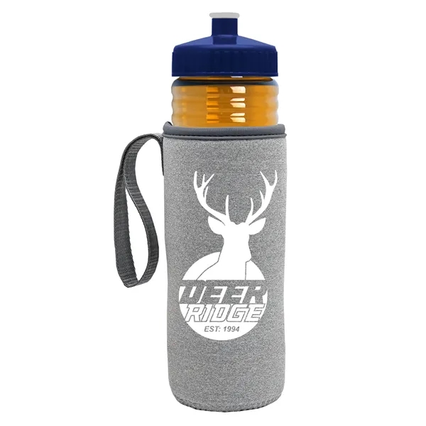 24 oz. Sports Bottle & Caddy - Push-Pull Lid... from ASI 40480 Koozie Group