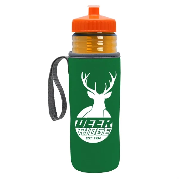 24 oz. Sports Bottle & Caddy - Push-Pull Lid... from ASI 40480 Koozie Group