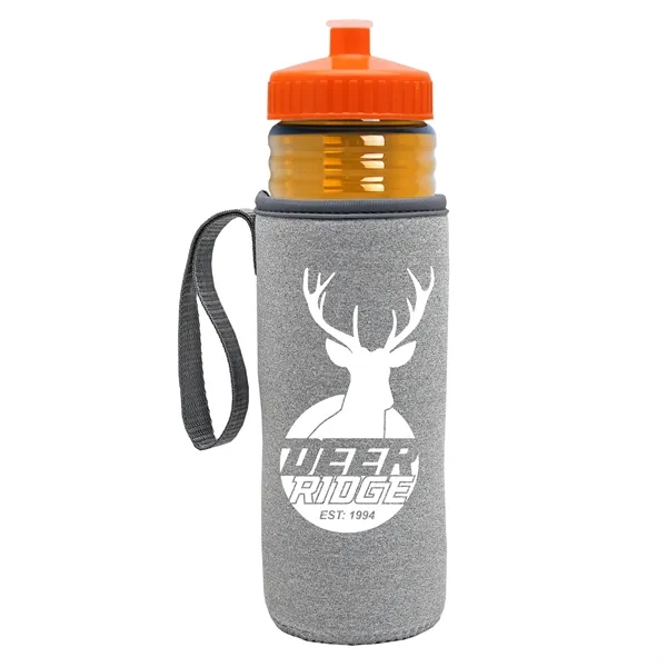 24 oz. Sports Bottle & Caddy - Push-Pull Lid... from ASI 40480 Koozie Group