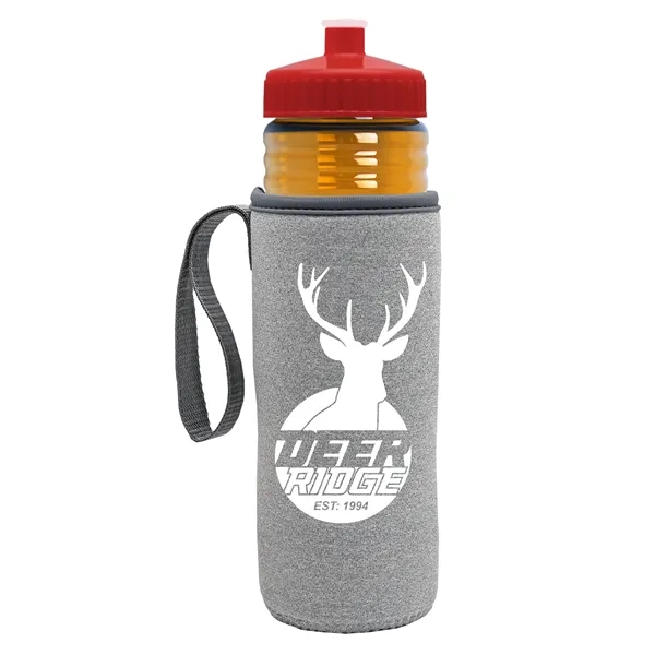 24 oz. Sports Bottle & Caddy - Push-Pull Lid... from ASI 40480 Koozie Group