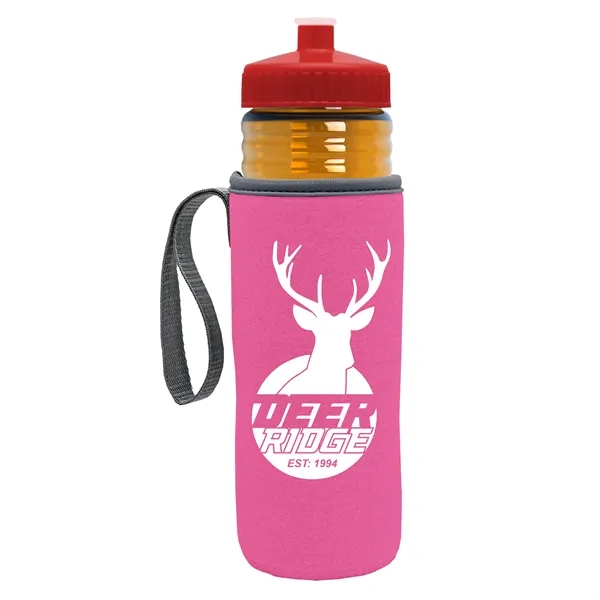 24 oz. Sports Bottle & Caddy - Push-Pull Lid... from ASI 40480 Koozie Group