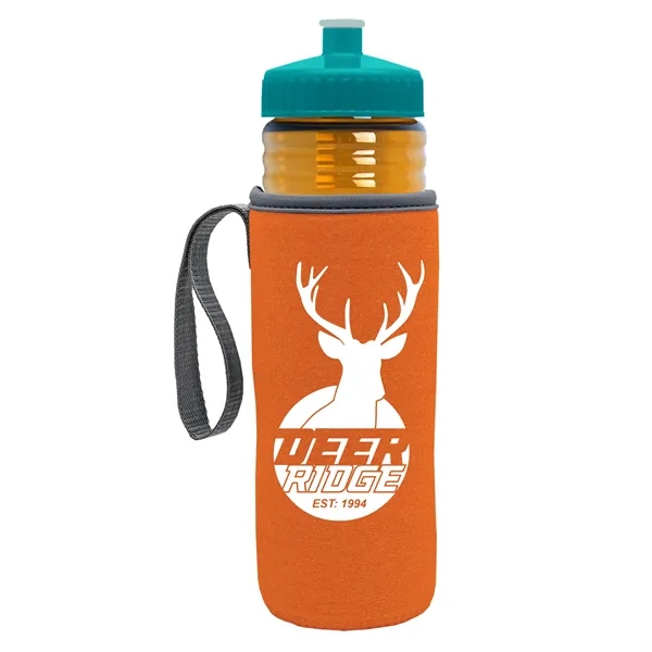 24 oz. Sports Bottle & Caddy - Push-Pull Lid... from ASI 40480 Koozie Group