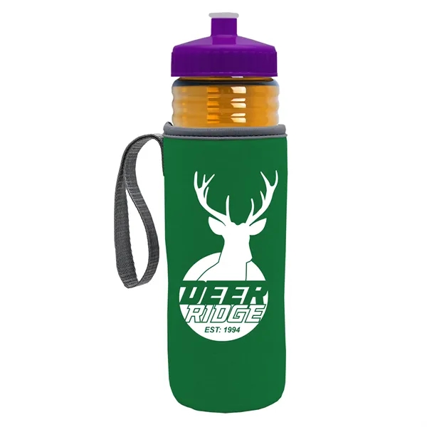 24 oz. Sports Bottle & Caddy - Push-Pull Lid... from ASI 40480 Koozie Group