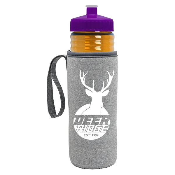 24 oz. Sports Bottle & Caddy - Push-Pull Lid... from ASI 40480 Koozie Group