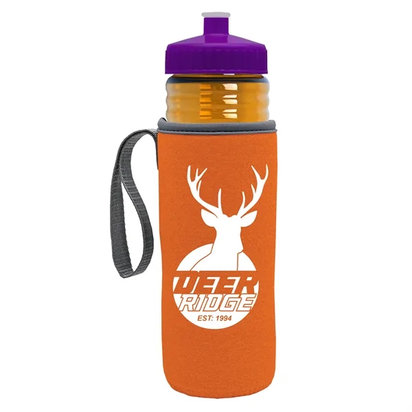 24 oz. Sports Bottle & Caddy - Push-Pull Lid... from ASI 40480 Koozie Group
