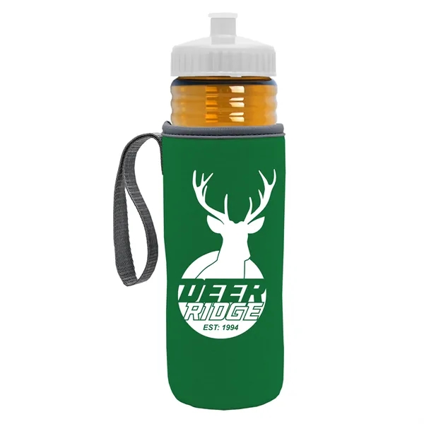 24 oz. Sports Bottle & Caddy - Push-Pull Lid... from ASI 40480 Koozie Group