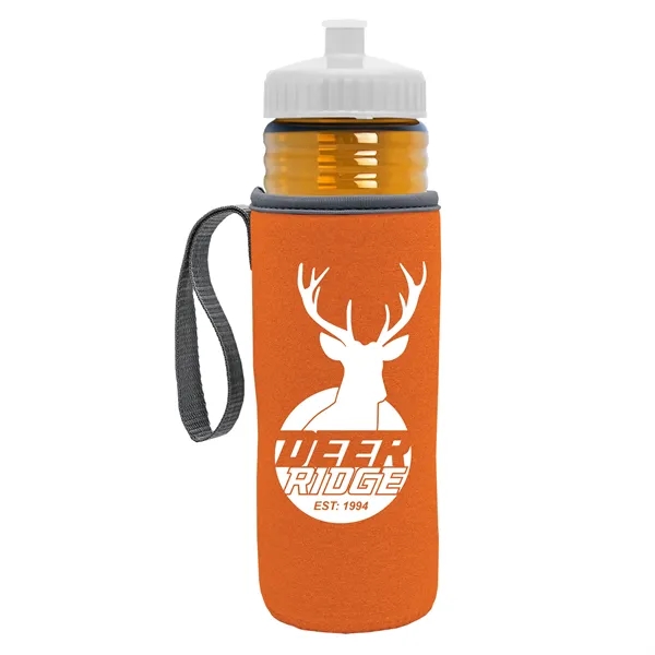 24 oz. Sports Bottle & Caddy - Push-Pull Lid... from ASI 40480 Koozie Group