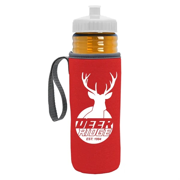 24 oz. Sports Bottle & Caddy - Push-Pull Lid... from ASI 40480 Koozie Group