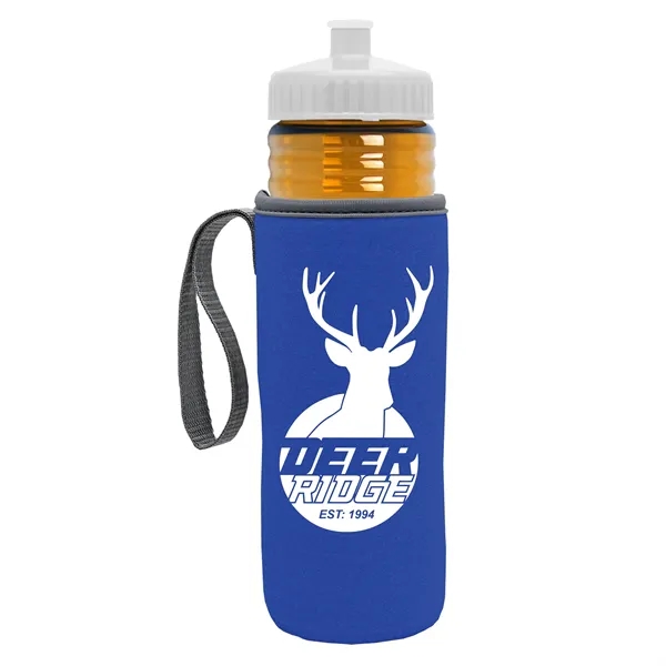 24 oz. Sports Bottle & Caddy - Push-Pull Lid... from ASI 40480 Koozie Group