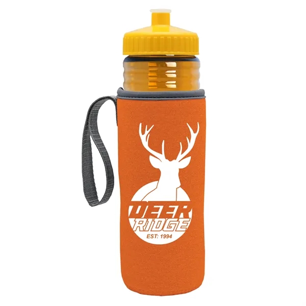24 oz. Sports Bottle & Caddy - Push-Pull Lid... from ASI 40480 Koozie Group