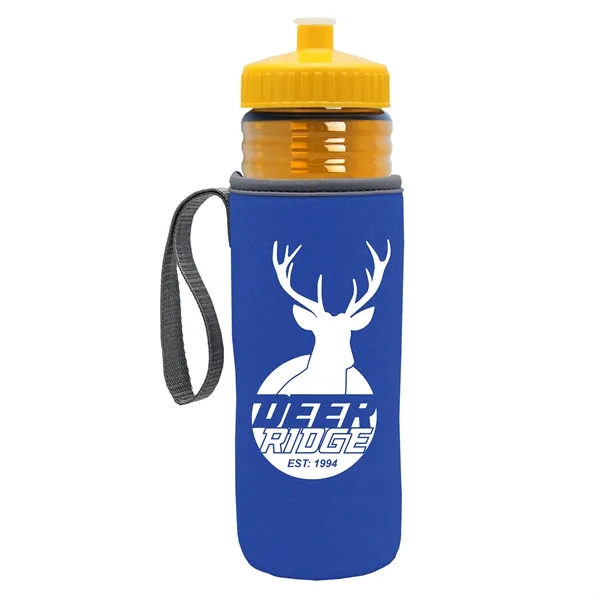 24 oz. Sports Bottle & Caddy - Push-Pull Lid... from ASI 40480 Koozie Group