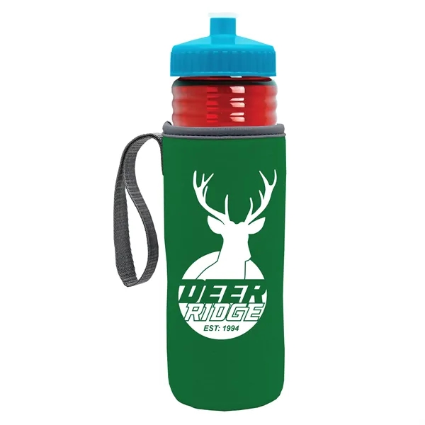 24 oz. Sports Bottle & Caddy - Push-Pull Lid... from ASI 40480 Koozie Group