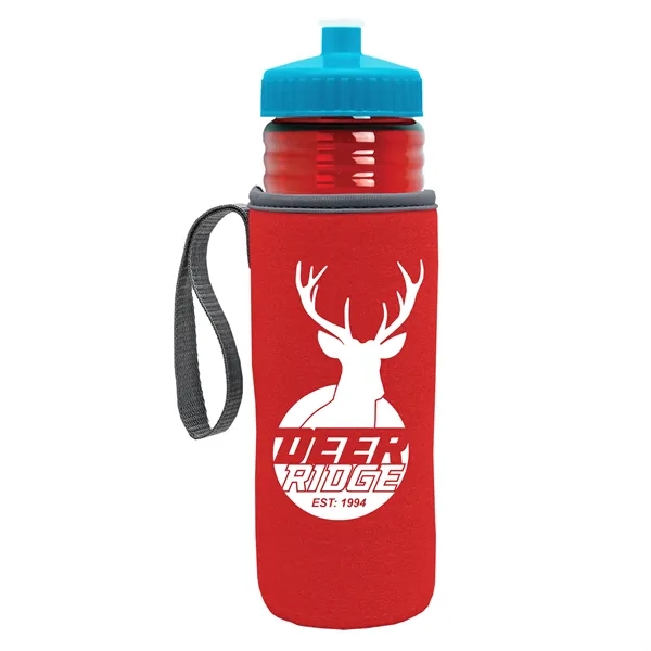 24 oz. Sports Bottle & Caddy - Push-Pull Lid... from ASI 40480 Koozie Group