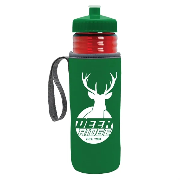24 oz. Sports Bottle & Caddy - Push-Pull Lid... from ASI 40480 Koozie Group