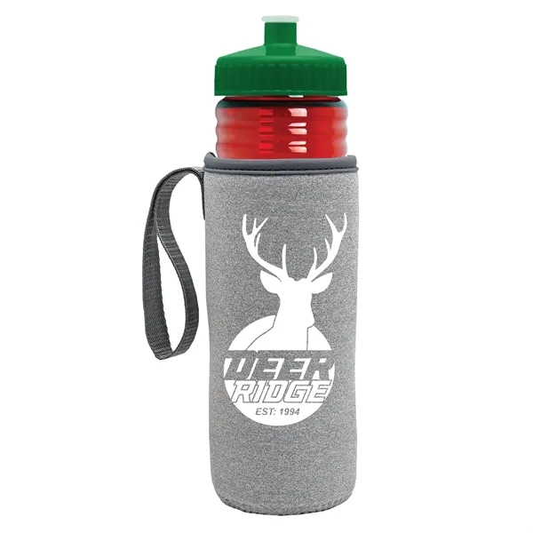 24 oz. Sports Bottle & Caddy - Push-Pull Lid... from ASI 40480 Koozie Group