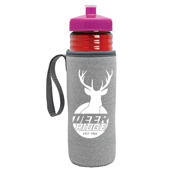 24 oz. Sports Bottle & Caddy - Push-Pull Lid... from ASI 40480 Koozie Group