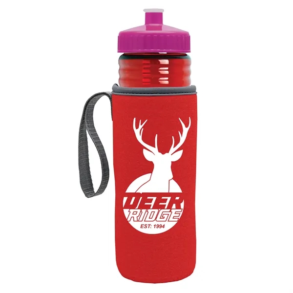 24 oz. Sports Bottle & Caddy - Push-Pull Lid... from ASI 40480 Koozie Group