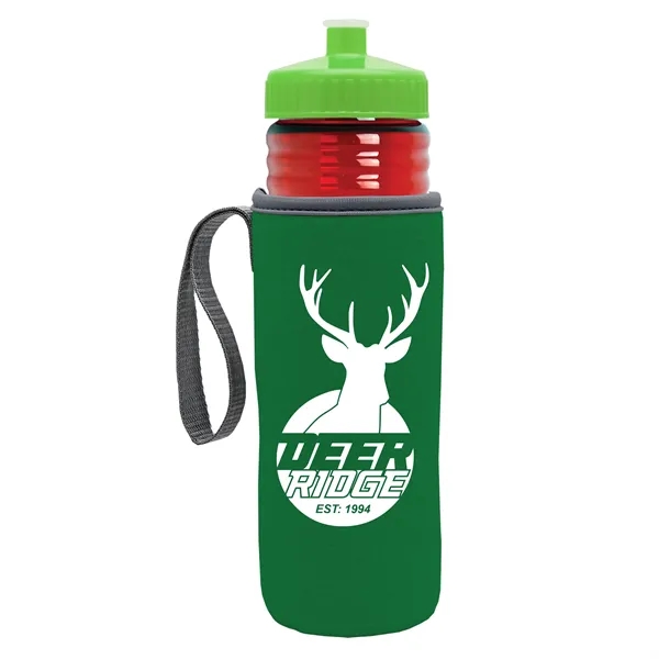 24 oz. Sports Bottle & Caddy - Push-Pull Lid... from ASI 40480 Koozie Group