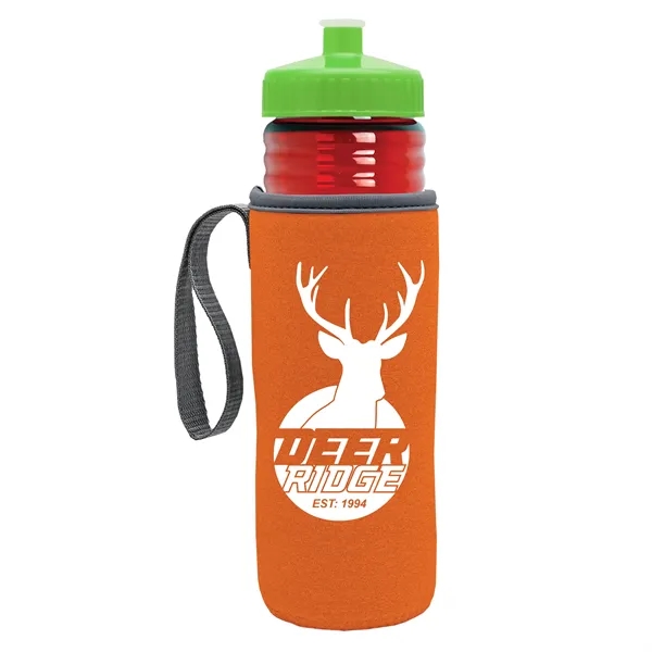 24 oz. Sports Bottle & Caddy - Push-Pull Lid... from ASI 40480 Koozie Group