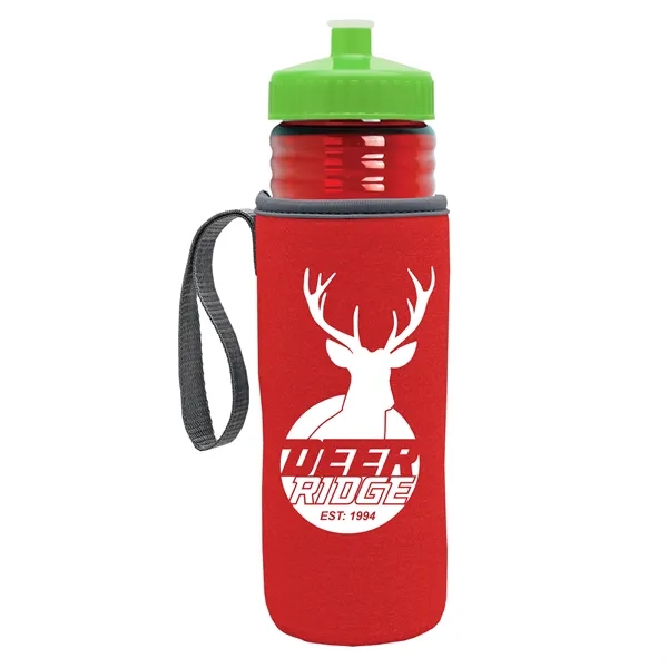 24 oz. Sports Bottle & Caddy - Push-Pull Lid... from ASI 40480 Koozie Group
