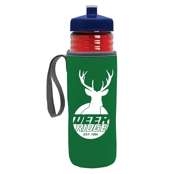 24 oz. Sports Bottle & Caddy - Push-Pull Lid... from ASI 40480 Koozie Group