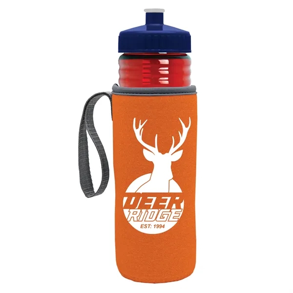 24 oz. Sports Bottle & Caddy - Push-Pull Lid... from ASI 40480 Koozie Group