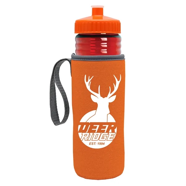 24 oz. Sports Bottle & Caddy - Push-Pull Lid... from ASI 40480 Koozie Group