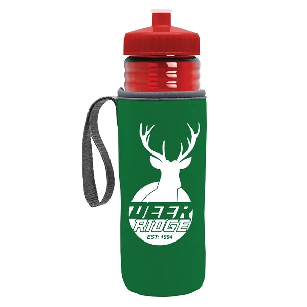 24 oz. Sports Bottle & Caddy - Push-Pull Lid... from ASI 40480 Koozie Group