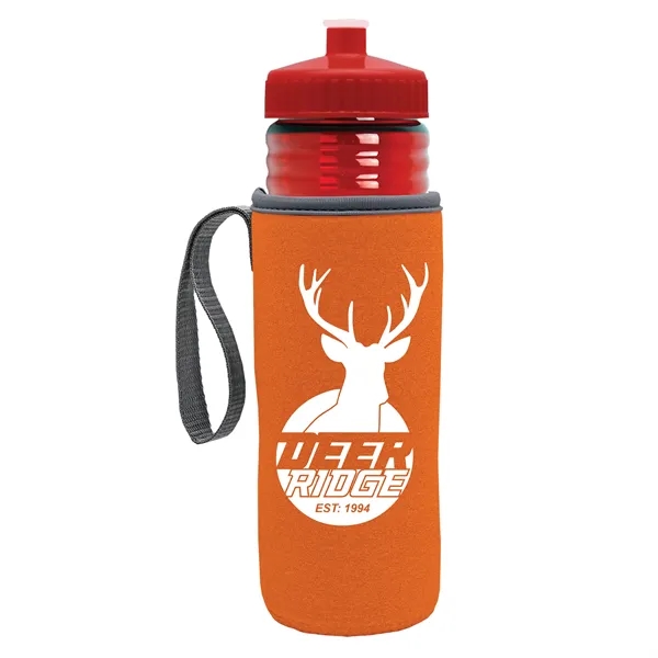 24 oz. Sports Bottle & Caddy - Push-Pull Lid... from ASI 40480 Koozie Group