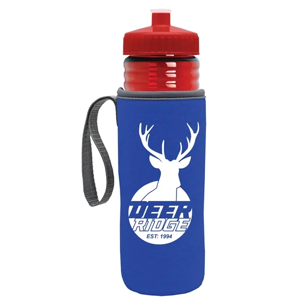 24 oz. Sports Bottle & Caddy - Push-Pull Lid... from ASI 40480 Koozie Group
