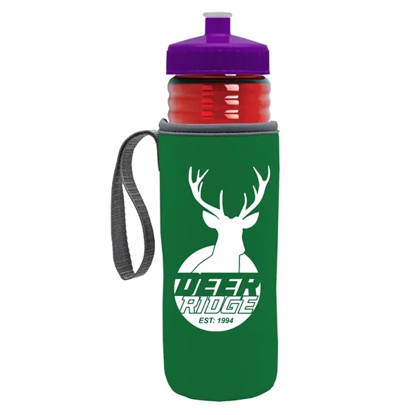 24 oz. Sports Bottle & Caddy - Push-Pull Lid... from ASI 40480 Koozie Group