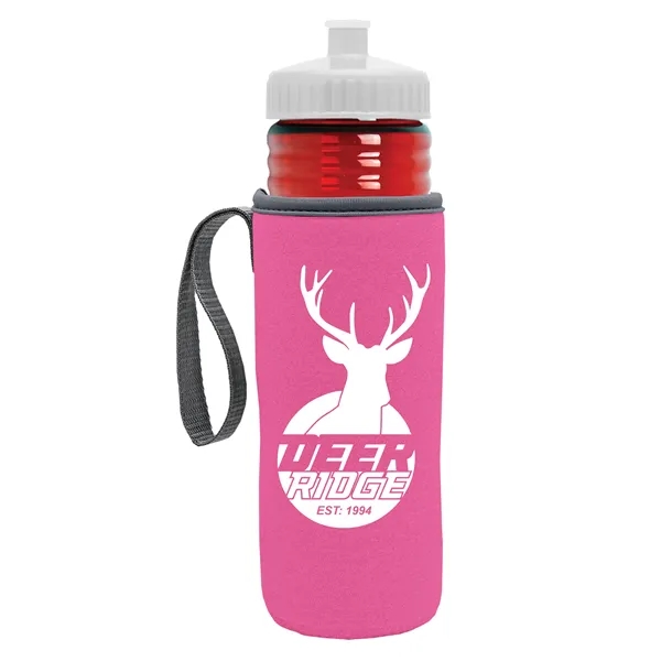 24 oz. Sports Bottle & Caddy - Push-Pull Lid... from ASI 40480 Koozie Group