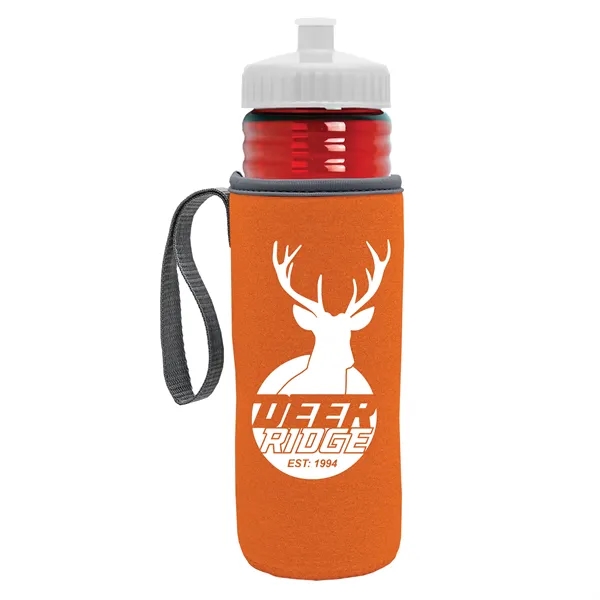 24 oz. Sports Bottle & Caddy - Push-Pull Lid... from ASI 40480 Koozie Group