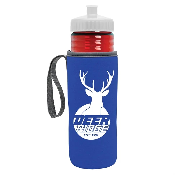 24 oz. Sports Bottle & Caddy - Push-Pull Lid... from ASI 40480 Koozie Group