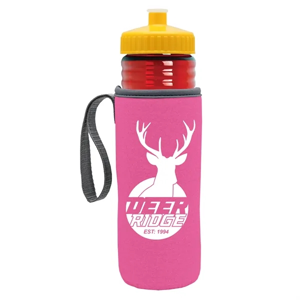 24 oz. Sports Bottle & Caddy - Push-Pull Lid... from ASI 40480 Koozie Group