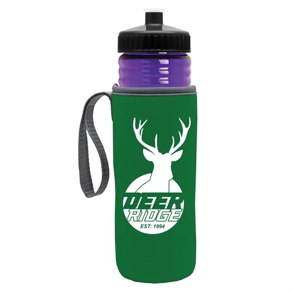 24 oz. Sports Bottle & Caddy - Push-Pull Lid... from ASI 40480 Koozie Group