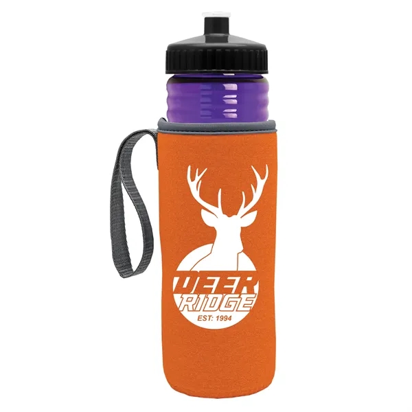 24 oz. Sports Bottle & Caddy - Push-Pull Lid... from ASI 40480 Koozie Group