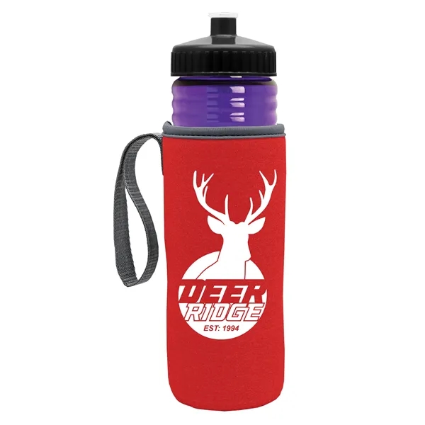 24 oz. Sports Bottle & Caddy - Push-Pull Lid... from ASI 40480 Koozie Group