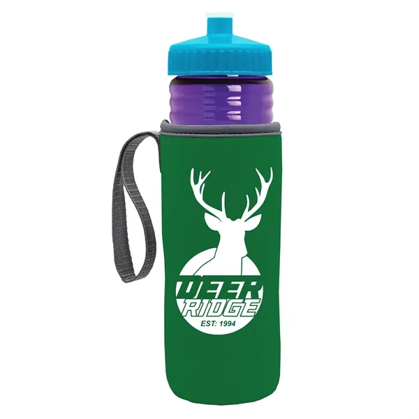 24 oz. Sports Bottle & Caddy - Push-Pull Lid... from ASI 40480 Koozie Group