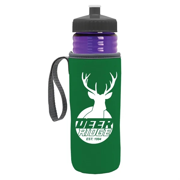 24 oz. Sports Bottle & Caddy - Push-Pull Lid... from ASI 40480 Koozie Group
