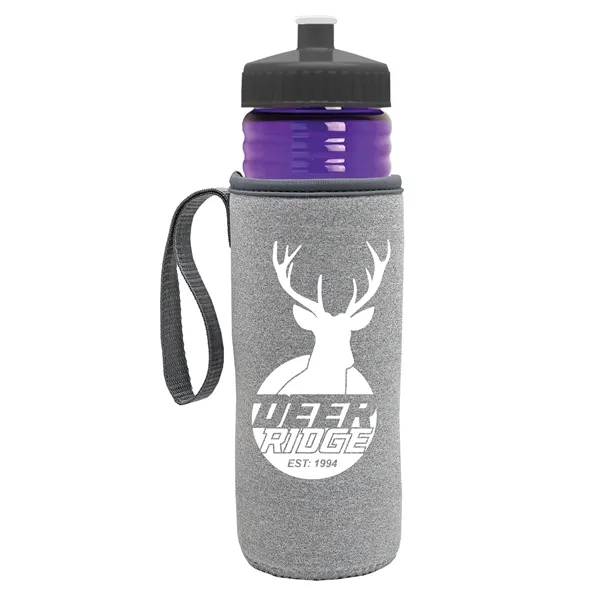 24 oz. Sports Bottle & Caddy - Push-Pull Lid... from ASI 40480 Koozie Group