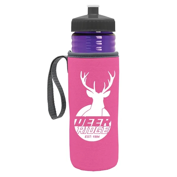 24 oz. Sports Bottle & Caddy - Push-Pull Lid... from ASI 40480 Koozie Group