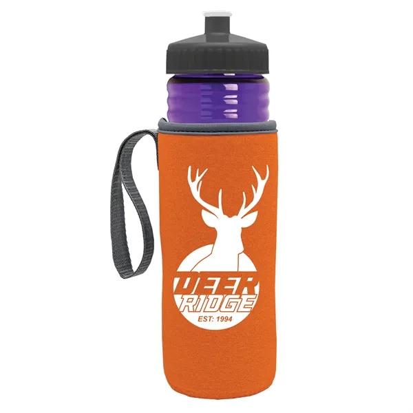 24 oz. Sports Bottle & Caddy - Push-Pull Lid... from ASI 40480 Koozie Group