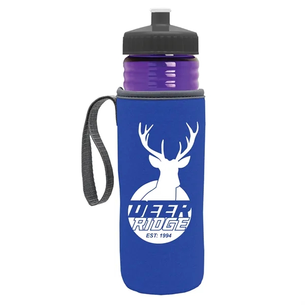 24 oz. Sports Bottle & Caddy - Push-Pull Lid... from ASI 40480 Koozie Group