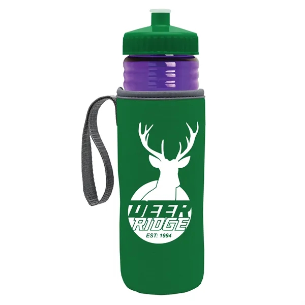 24 oz. Sports Bottle & Caddy - Push-Pull Lid... from ASI 40480 Koozie Group